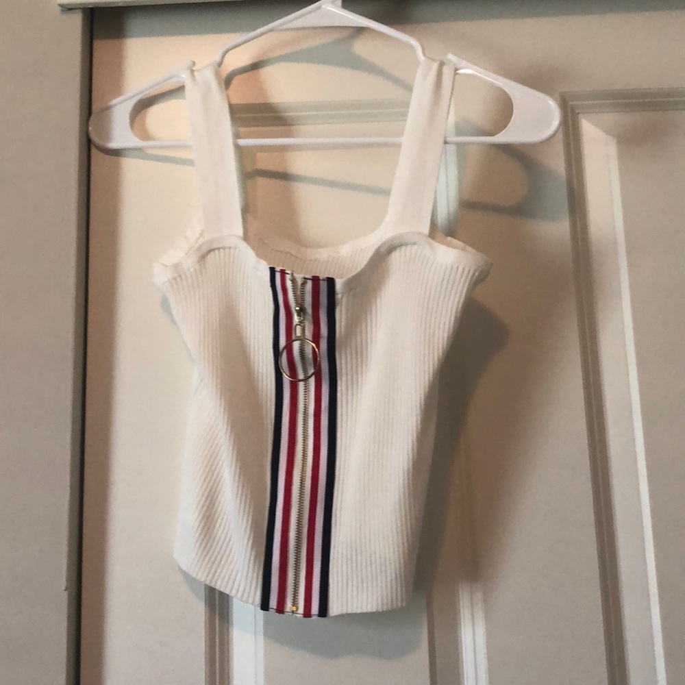 cropped zip up tank